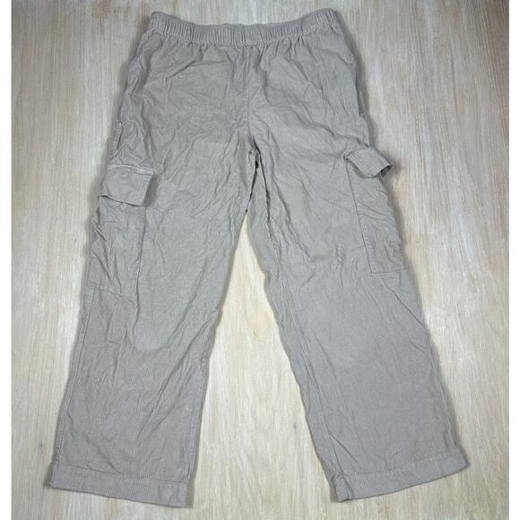 ASOS Design Cargo Corduroy Pull On Wide Leg Stretch Casual Trouser Pants 14 - Picture 1 of 15